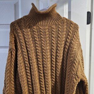H&M Women's Copper Knitted Turtleneck Sweater